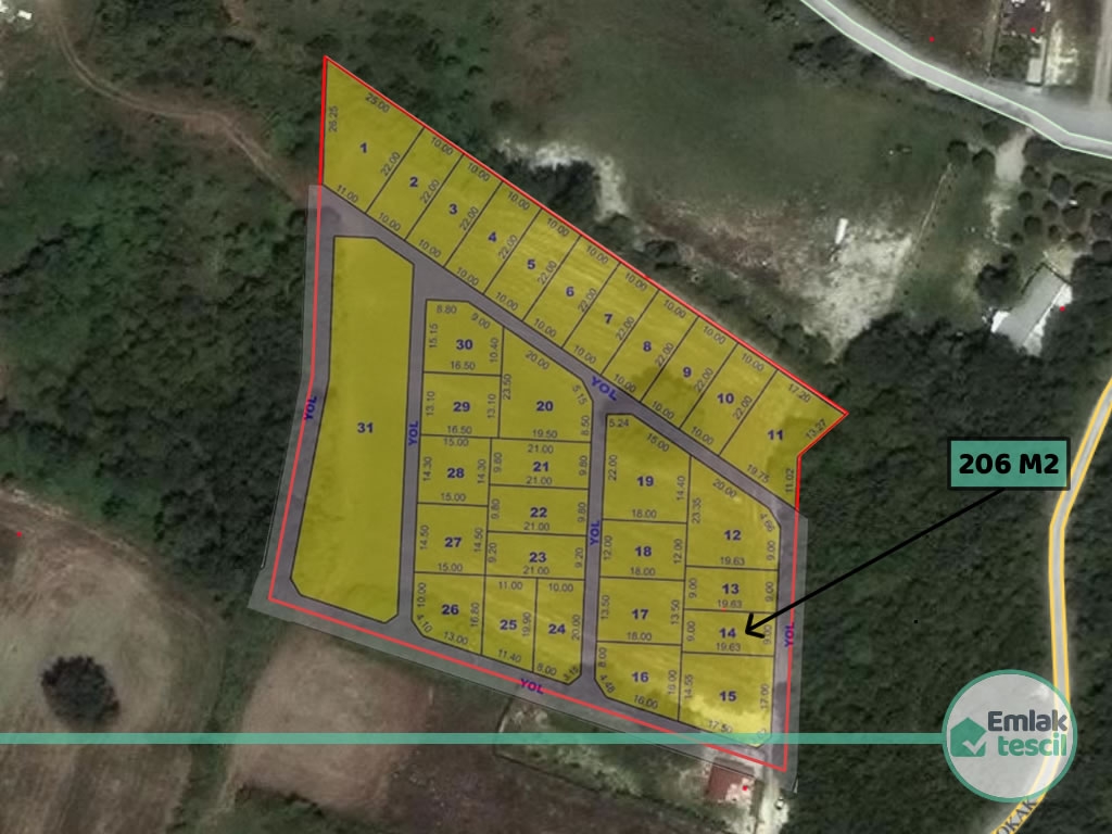 Arnavutköy Balaban da Satılık Arsa 206 M2 14 ncü Çap